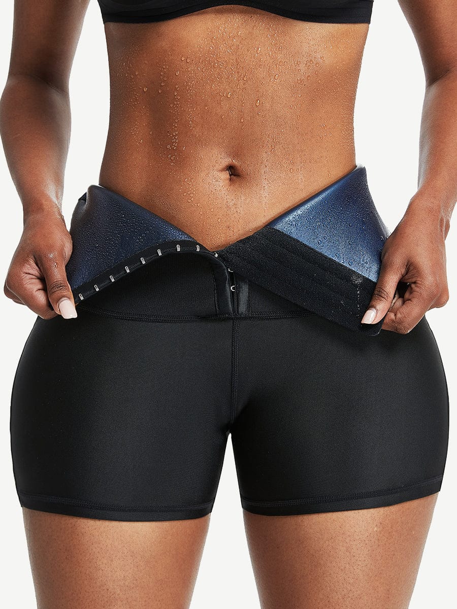 Short gainant bleu en néoprène – Anti-cellulite & ventre plat